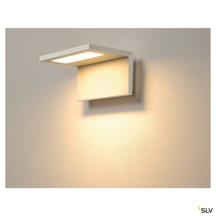 ANGOLUX WALL, outdoor wall light, LED, 3000K, IP44, white, 36 SMD LED, max. 7.51W