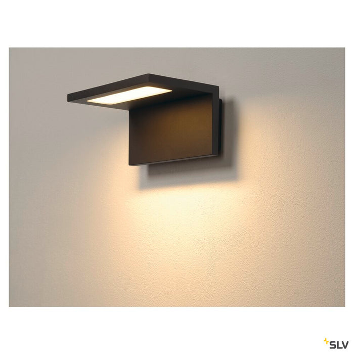 ANGOLUX WALL, outdoor wall light, LED, 3000K, IP44, anthracite, 36 SMD LED, max. 7.51W