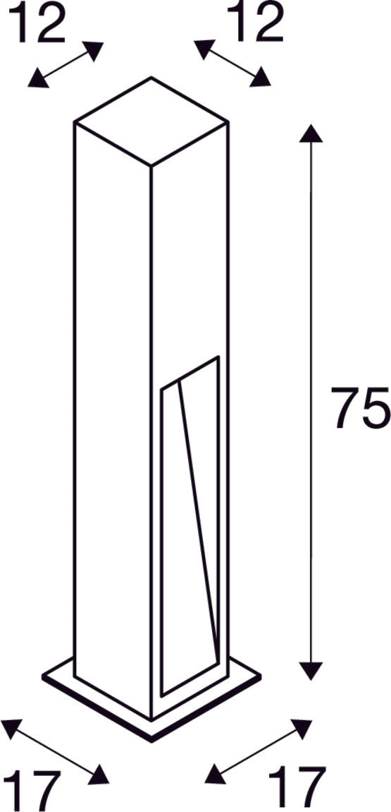 ARROCK STONE, outdoor floor stand, LED, 3000K, square, stone-grey, L/W/H 12/12/75 cm, max. 6W