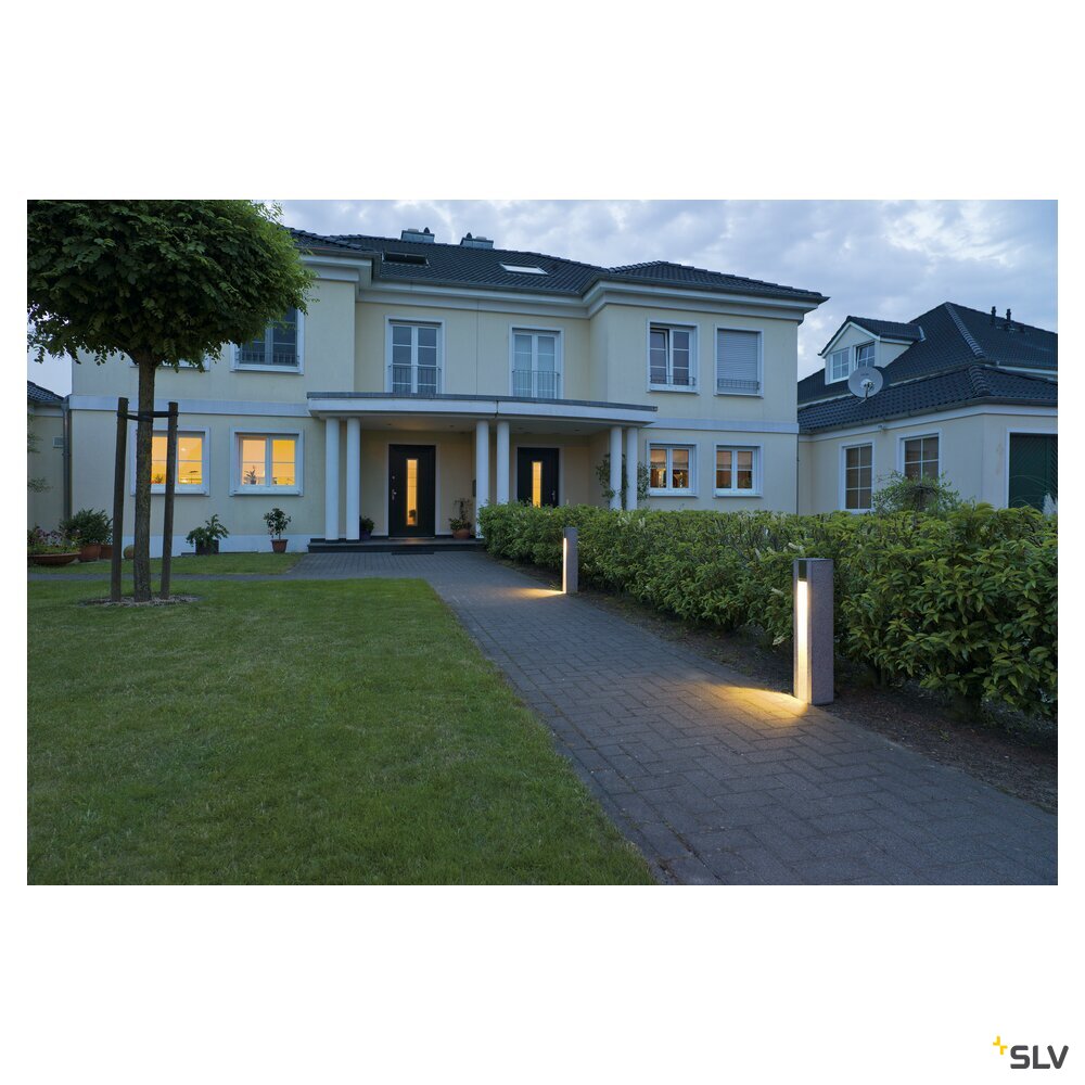 ARROCK SLOT, outdoor floor stand, LED GU10 51 mm, IP44, square, salt & pepper, granite, 4W LED