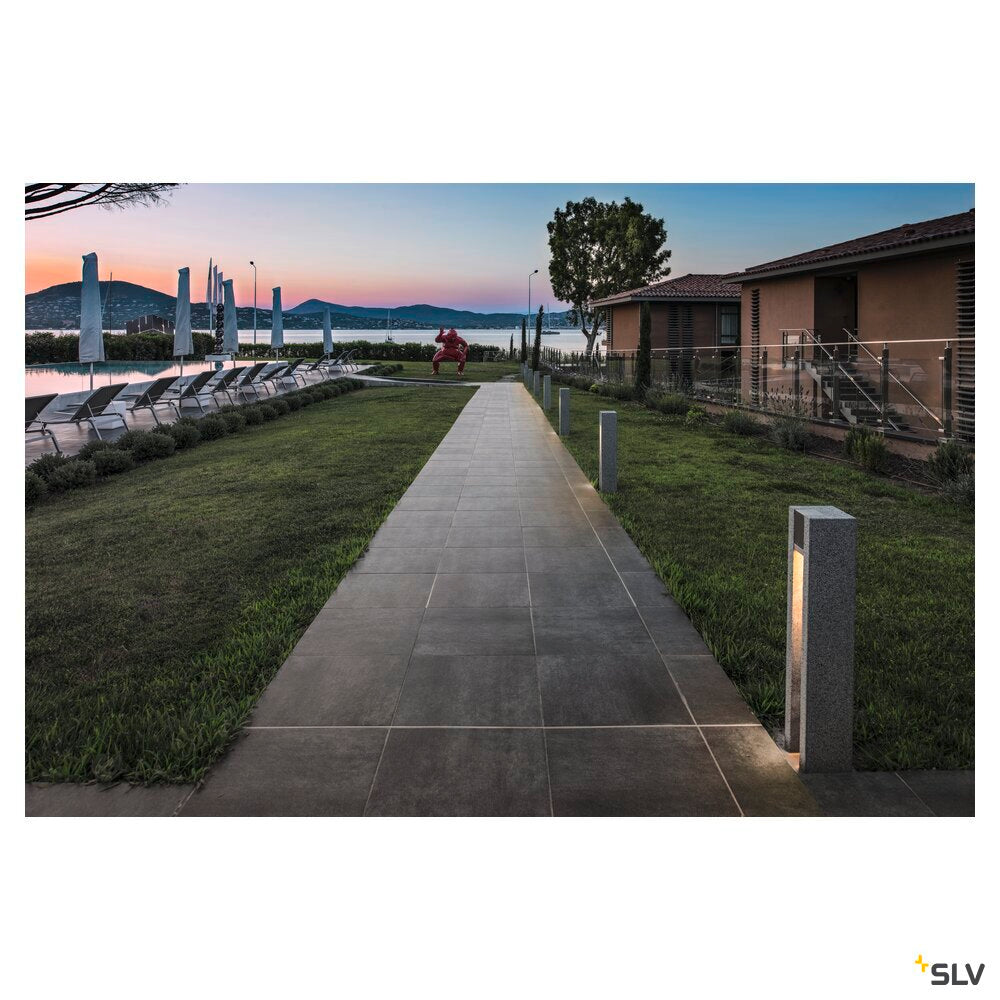 ARROCK SLOT, outdoor floor stand, LED GU10 51 mm, IP44, square, salt & pepper, granite, 4W LED