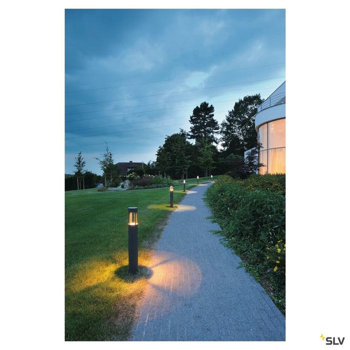 SLOTS 65, outdoor floor stand, LED, 3000K, round, anthracite, Ø/H 9/66.5 cm, max. 6.3W