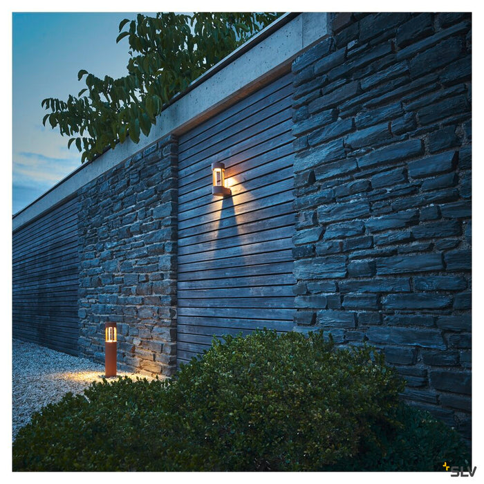 SLOTS WALL, outdoor wall light, LED, 3000K, rust, 6.3 W