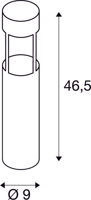 SLOTS 45, outdoor floor stand, LED, 3000K, rust, Ø/H 9/46.5 cm, 6.3W