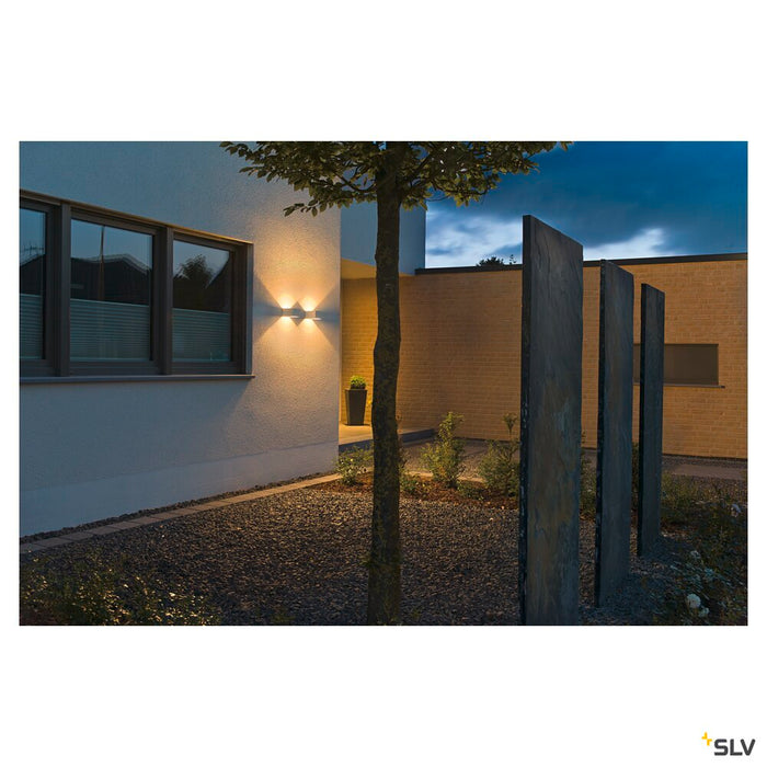 LOGS WALL, outdoor wall light, LED, 3000K, IP44, square, white, 8W