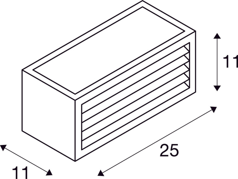 BOX-L, outdoor wall light, TC-(D,H,T,Q)SE, IP44, square, rust, max. 18W