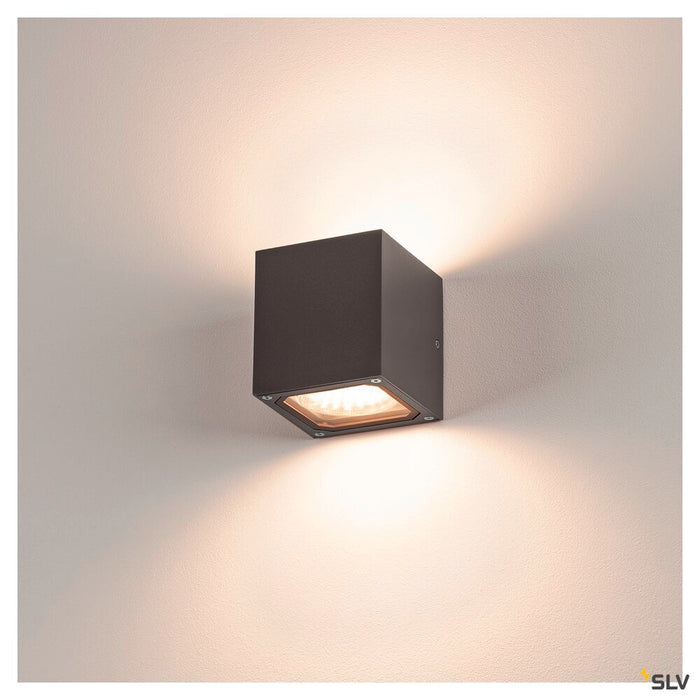 SITRA CUBE, outdoor wall light, TCR-TSE, IP44, anthracite, max. 18W
