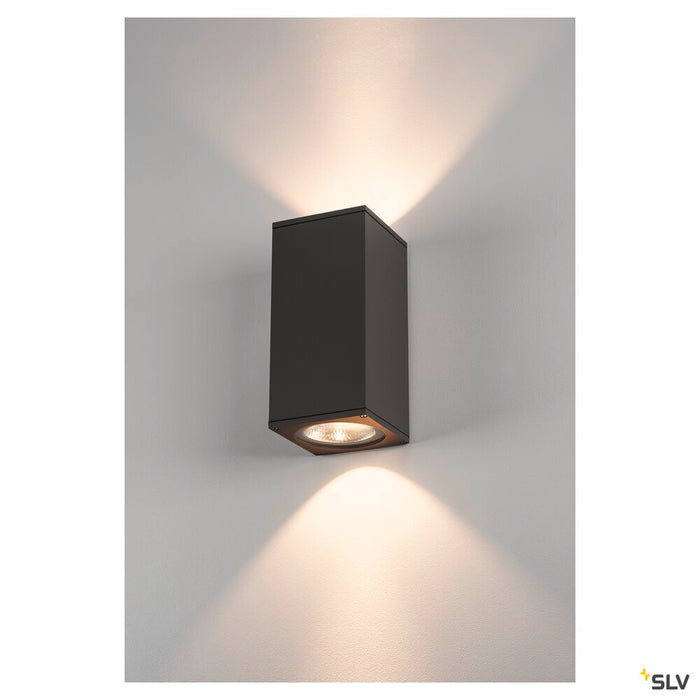 BIG THEO WALL, outdoor wall light, double-headed, LED, 3000K, Flood up/down, anthracite, W/H/D 13/27.5/13.5 cm