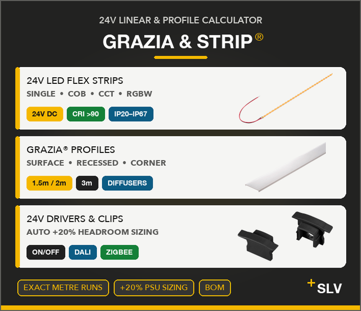 GRAZIA & 24V LED Strip System Configurator